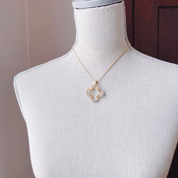 Brighton Crystal Pendant Necklace Bracelet Earrings Set Scroll Clover READ - Picture 15 of 16